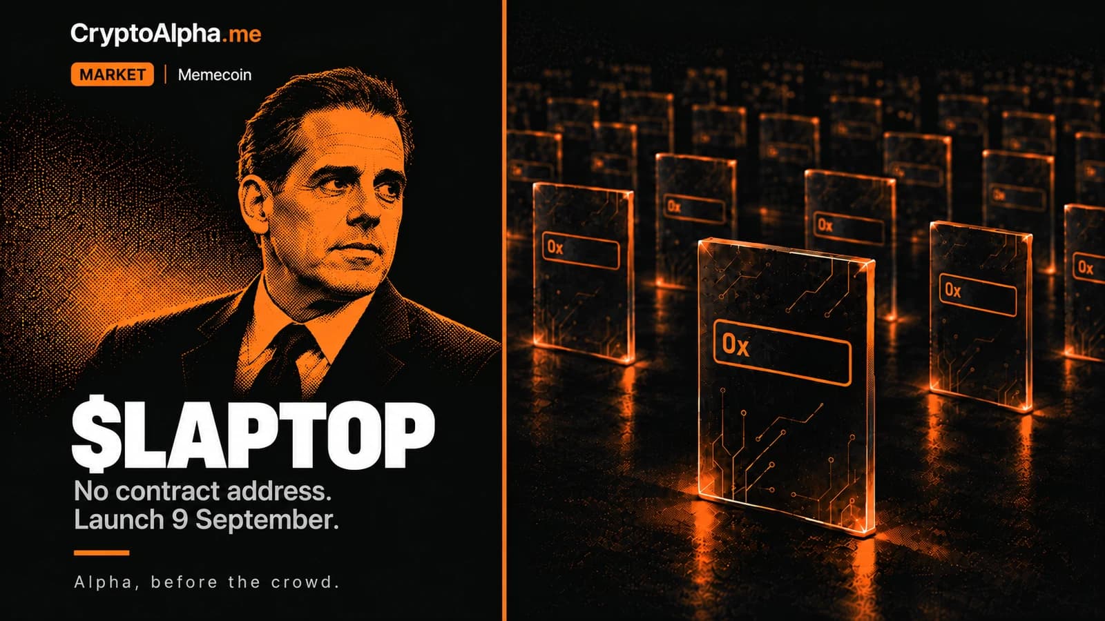 Hunter Biden announced $LAPTOP: no contract address, and copies have already traded $6.9 million