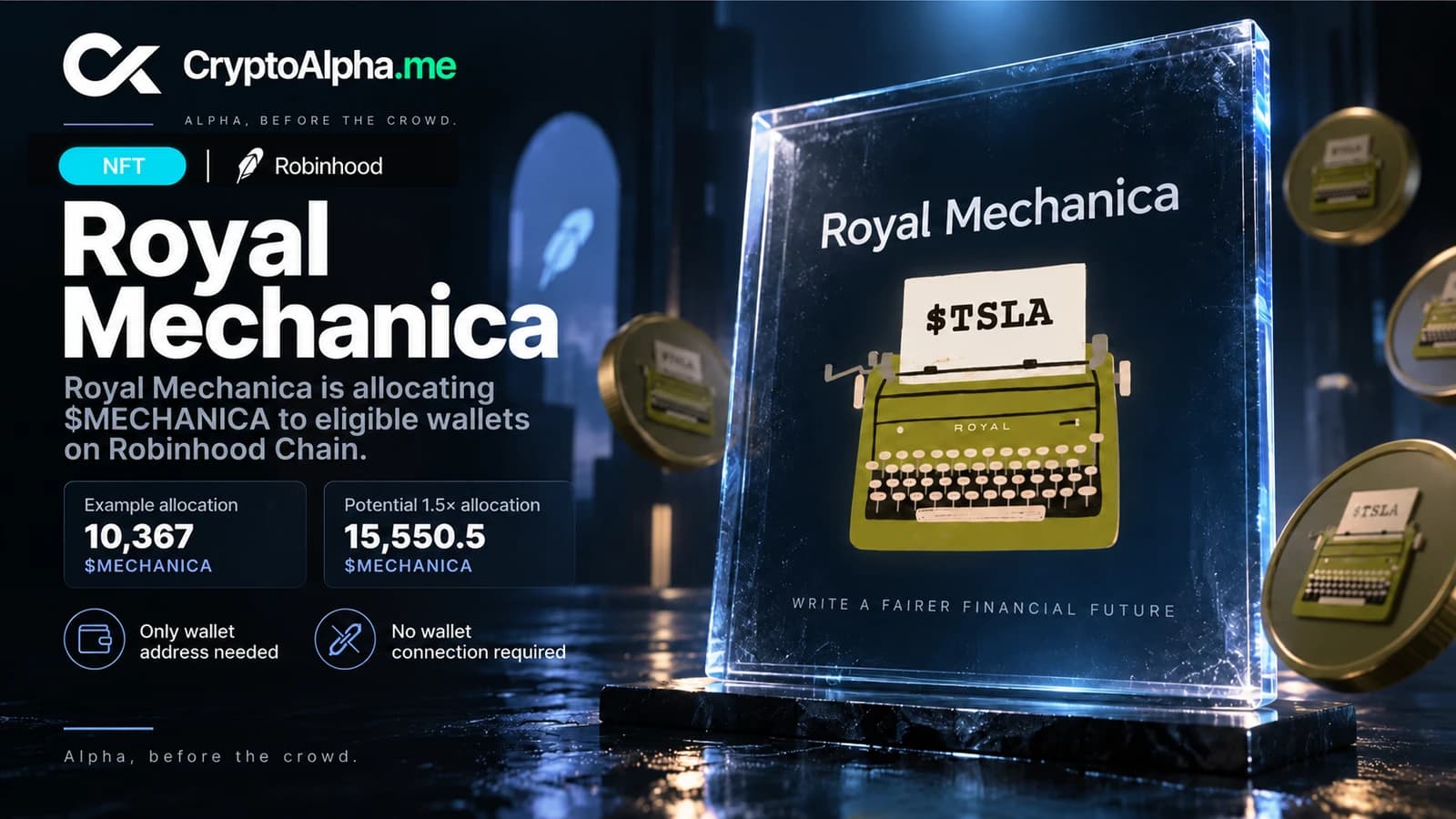 Royal Mechanica airdrop: address lookup and 1.5× allocation