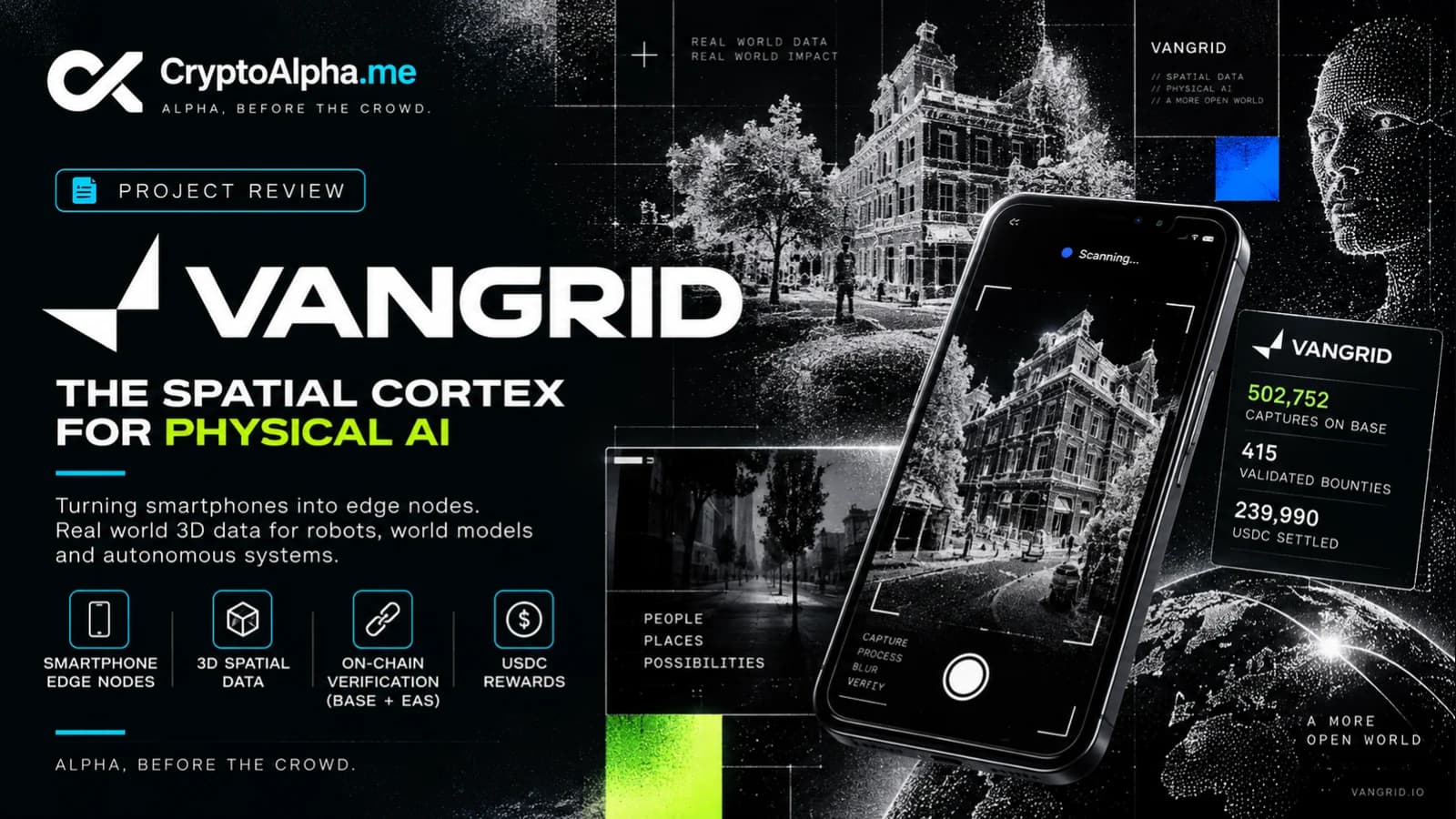 Vangrid: A Smartphone-Based 3D Spatial Data Network for Physical AI and On-Chain Settlement