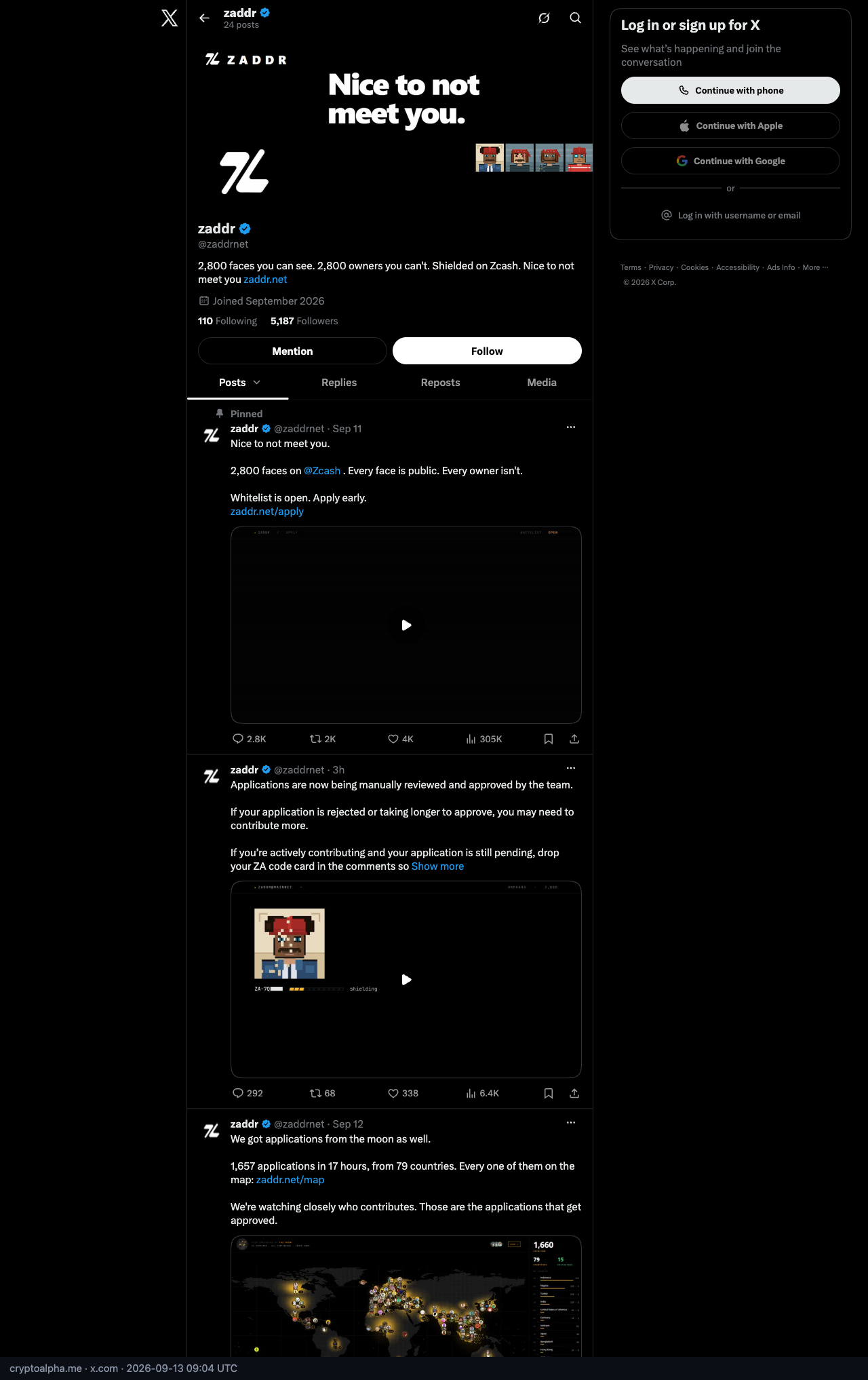 Screenshot of https://x.com/zaddrnet